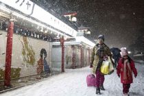 Cae nieve en Tokio en noviembre por primera vez en 54 años