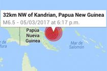 Sismo de 6.5 grados sacude Nueva Guinea