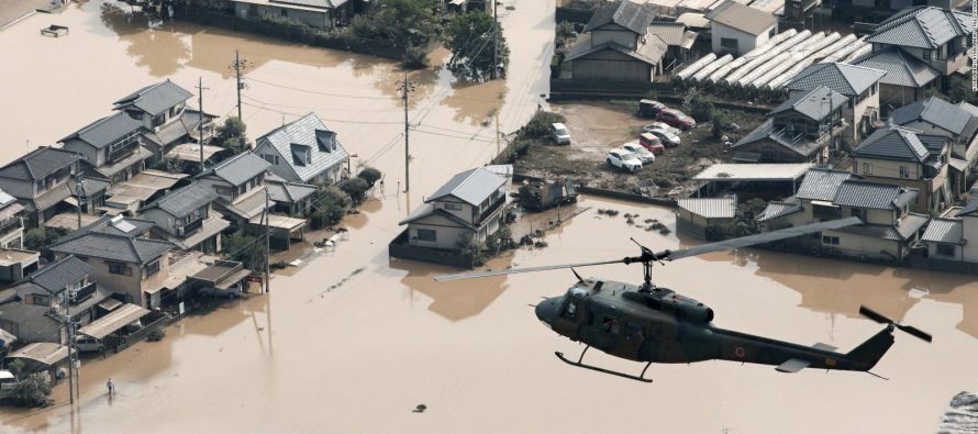 Sube a 56 el número de muertos en inundaciones que azotan Japón